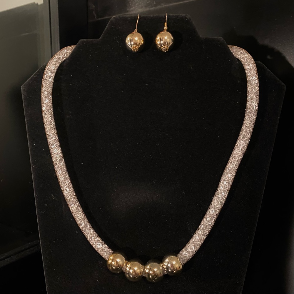 Crystal Necklace and Earrings Set